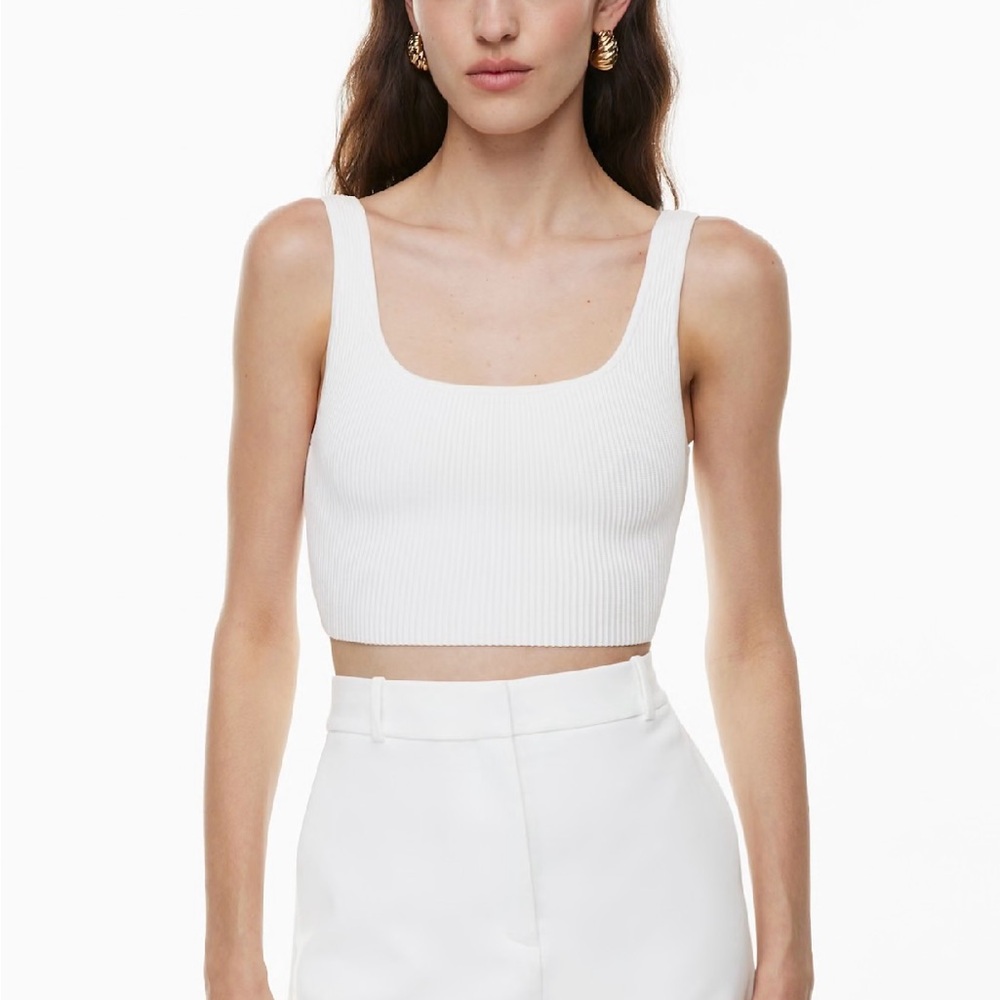 Aritzia Babaton Sculpt Knit Squareneck Cropped Tank Medium